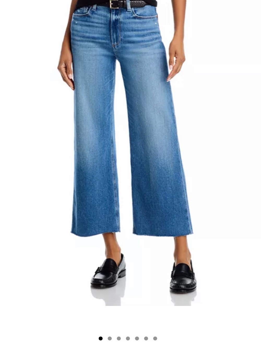 Paige jeans Anessa High Rise Wide Leg Ankle Jeans color rock show distressed